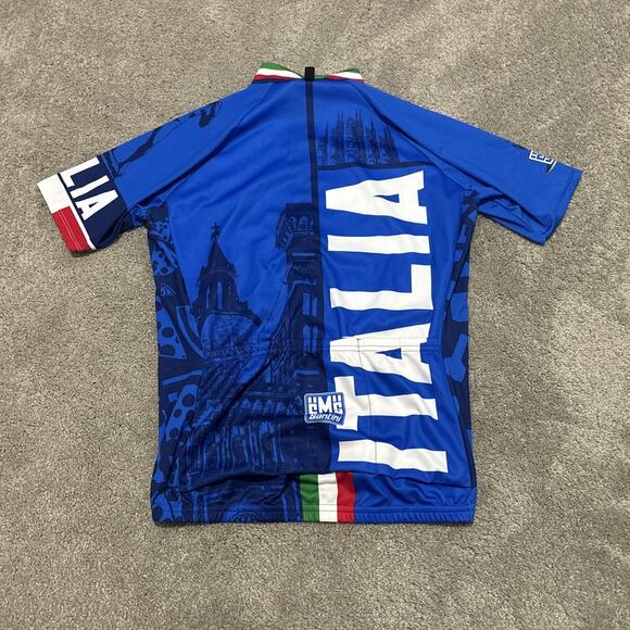 SMS Santini Cycling Jersey Blue Italia Rome Size Medium - Picture 3 of 6
